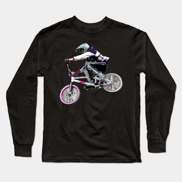 bmx mtb fmx Long Sleeve T-Shirt by rickylabellevie